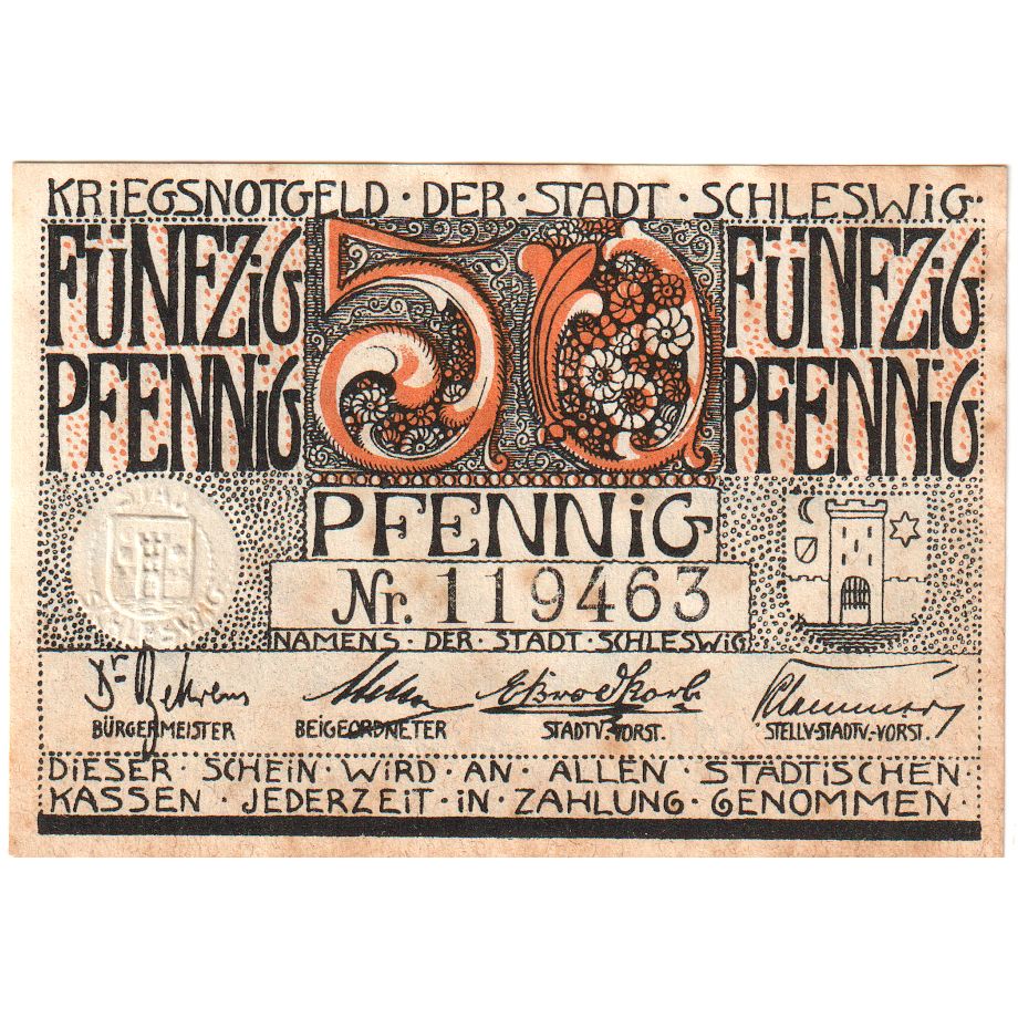 Alemania, Schleswig, 50 Pfennig, MBC