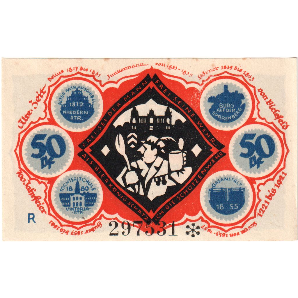 Duitsland, Bielefeld, 50 Pfennig, 1921-05-15, TTB+
