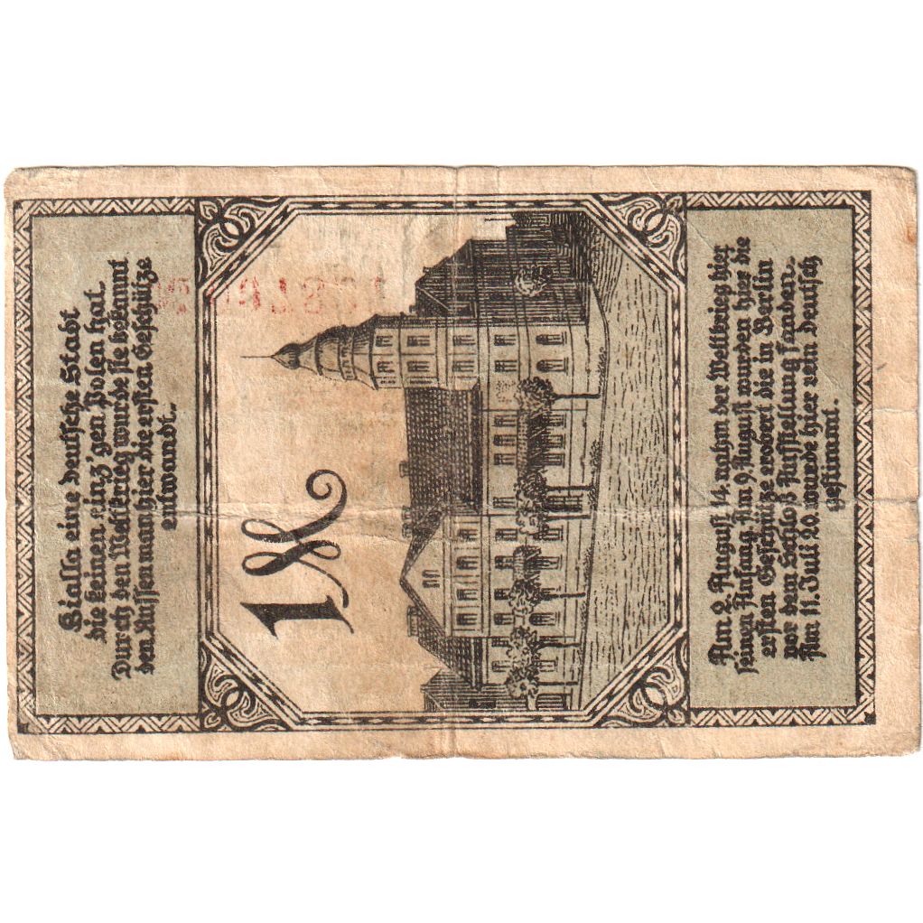 Deutschland, Bialla, 1 Mark, 1920-10-01, S