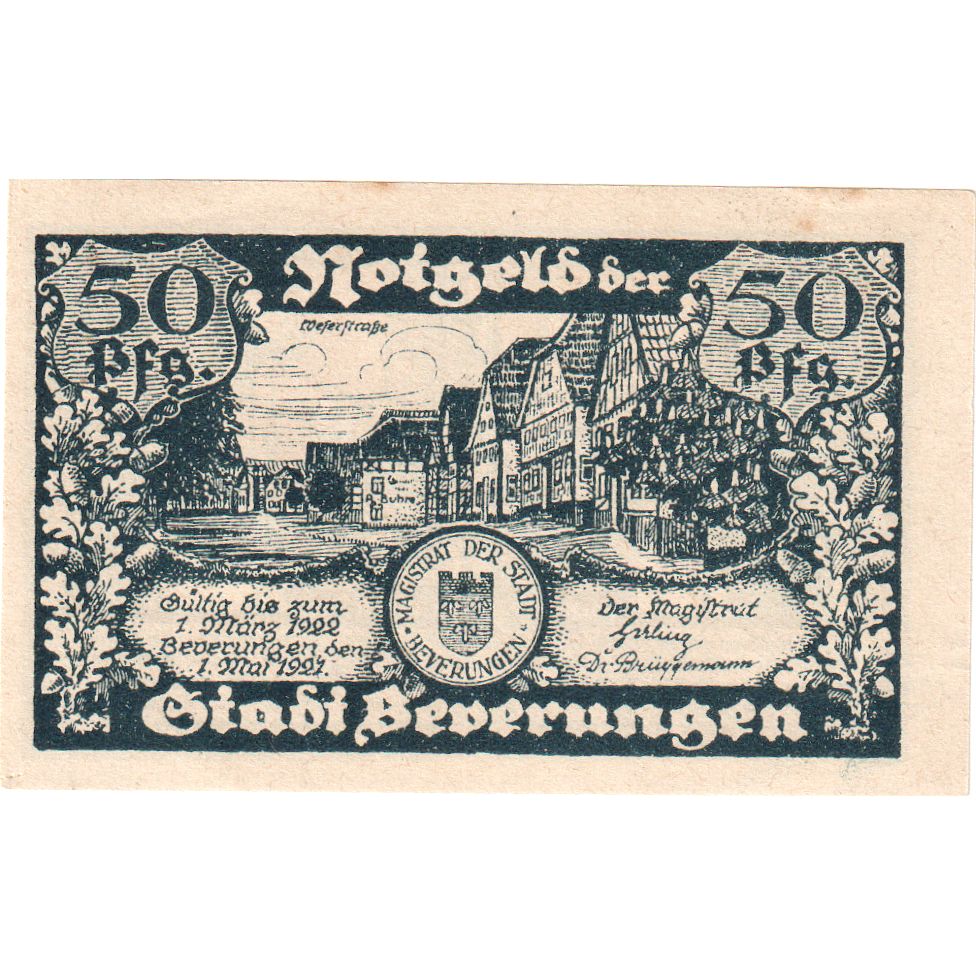 Deutschland, Beverungen, 50 Pfennig, 1922-03-01, UNZ-