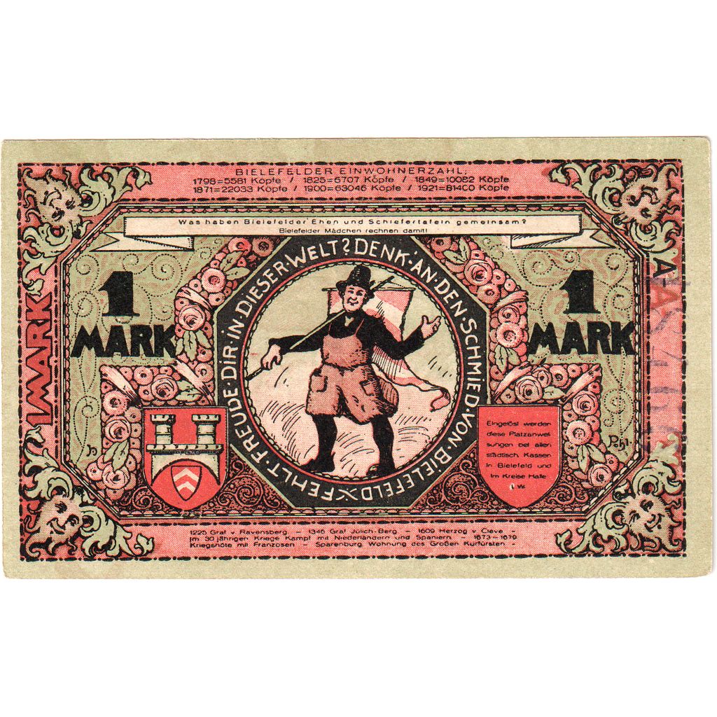 Deutschland, Bielefeld, 1 Mark, 1921-07-15, UNZ-