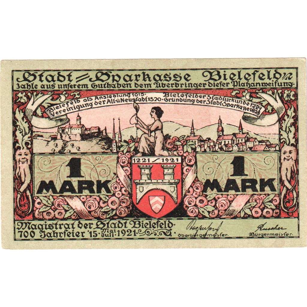 Deutschland, Bielefeld, 1 Mark, 1921-07-15, UNZ-