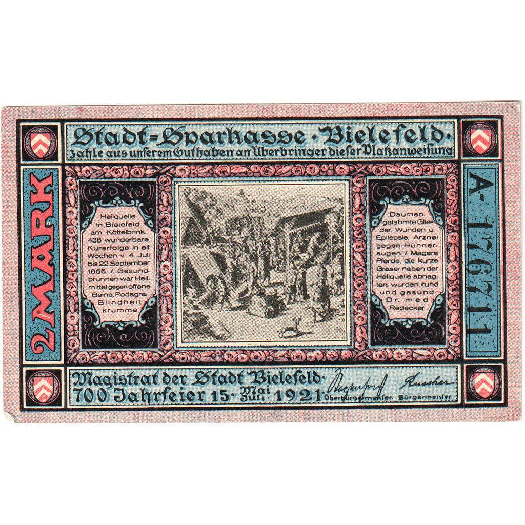 Deutschland, Bielefeld, 2 Mark, 1921-07-15, UNZ-