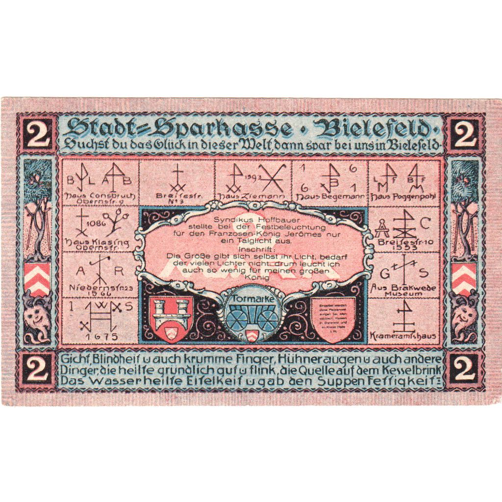 Deutschland, Bielefeld, 2 Mark, 1921-07-15, UNZ-