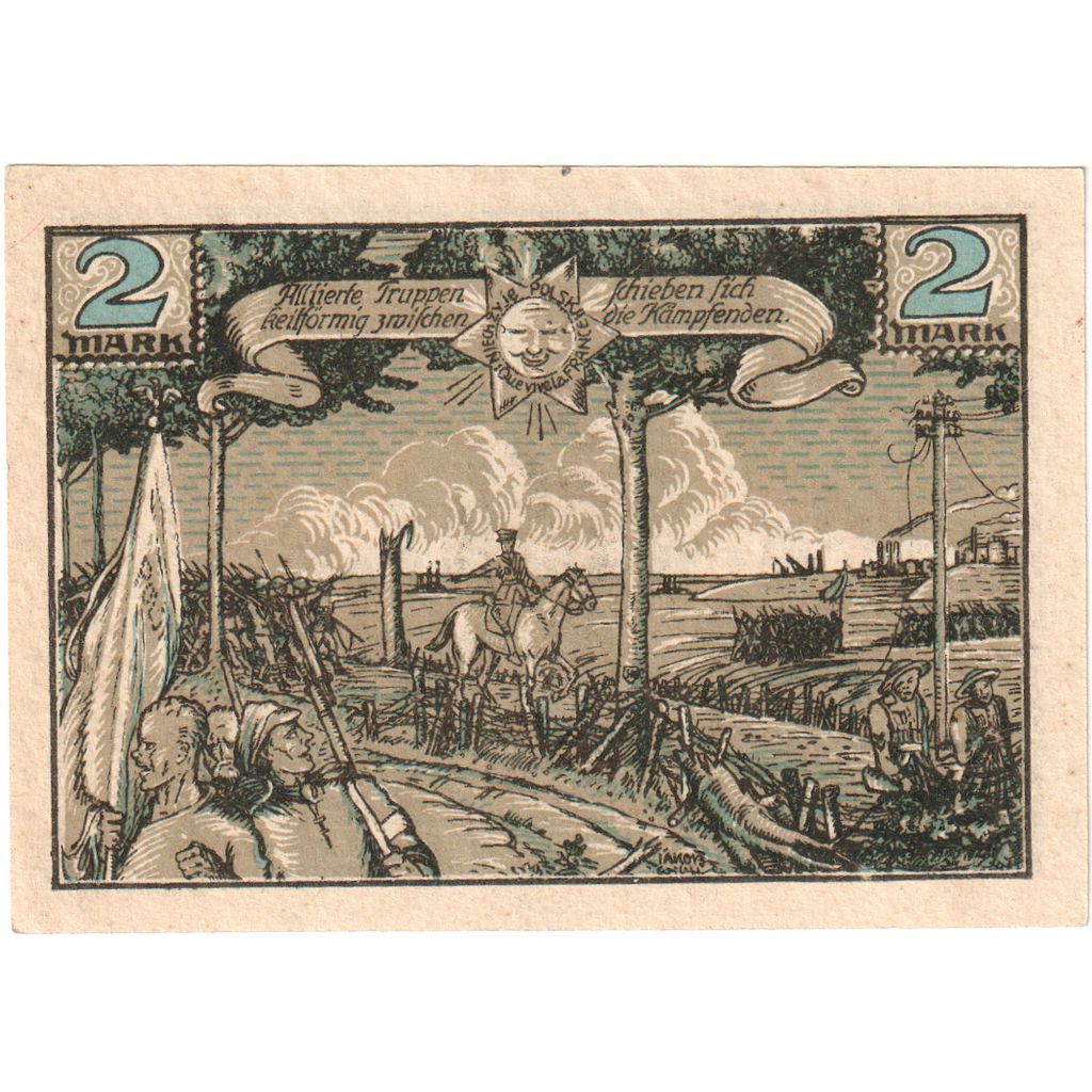 Deutschland, Bielschowitz, 2 Mark, 1922-10-01, UNZ-