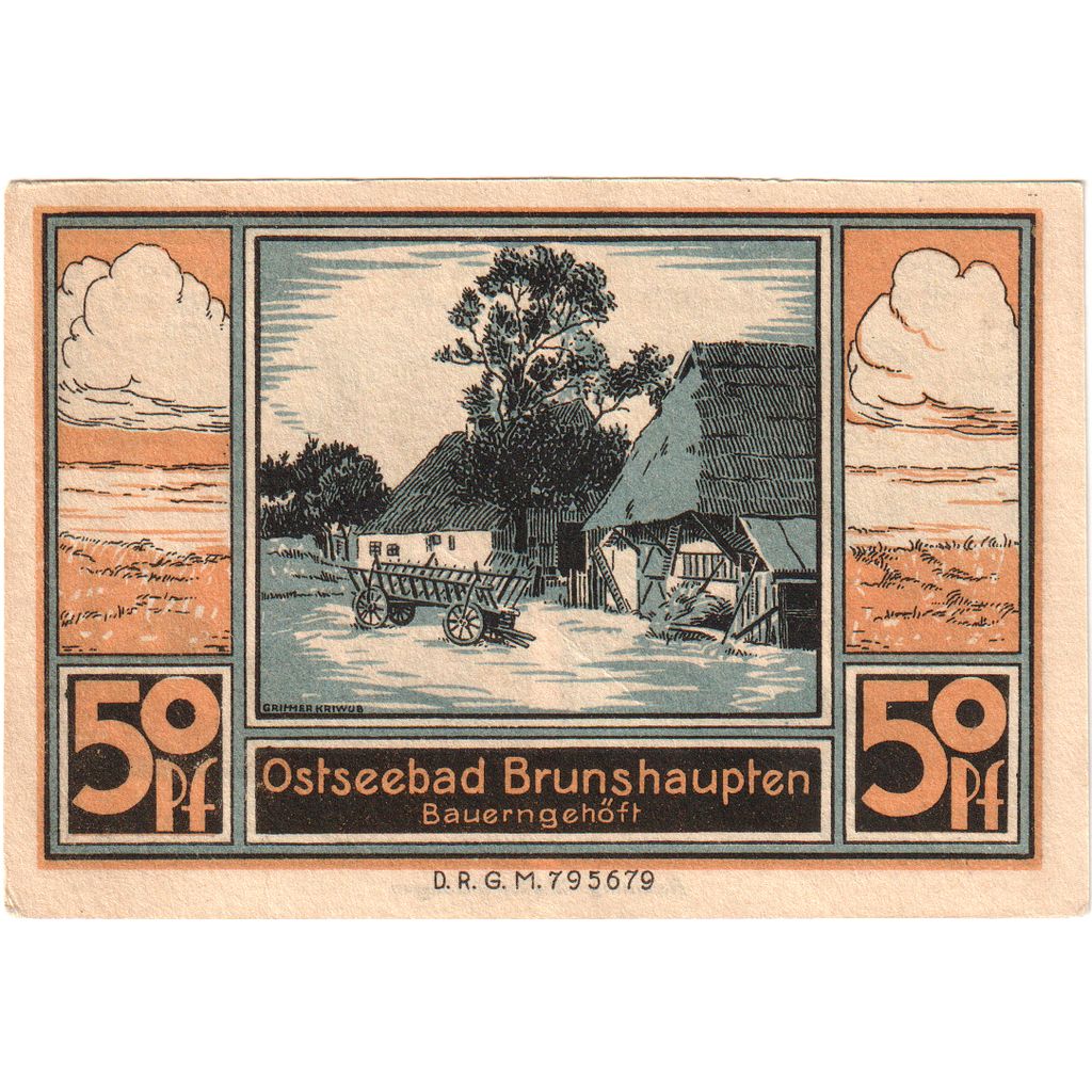 Deutschland, Brunshaupten, 50 Pfennig, UNZ-
