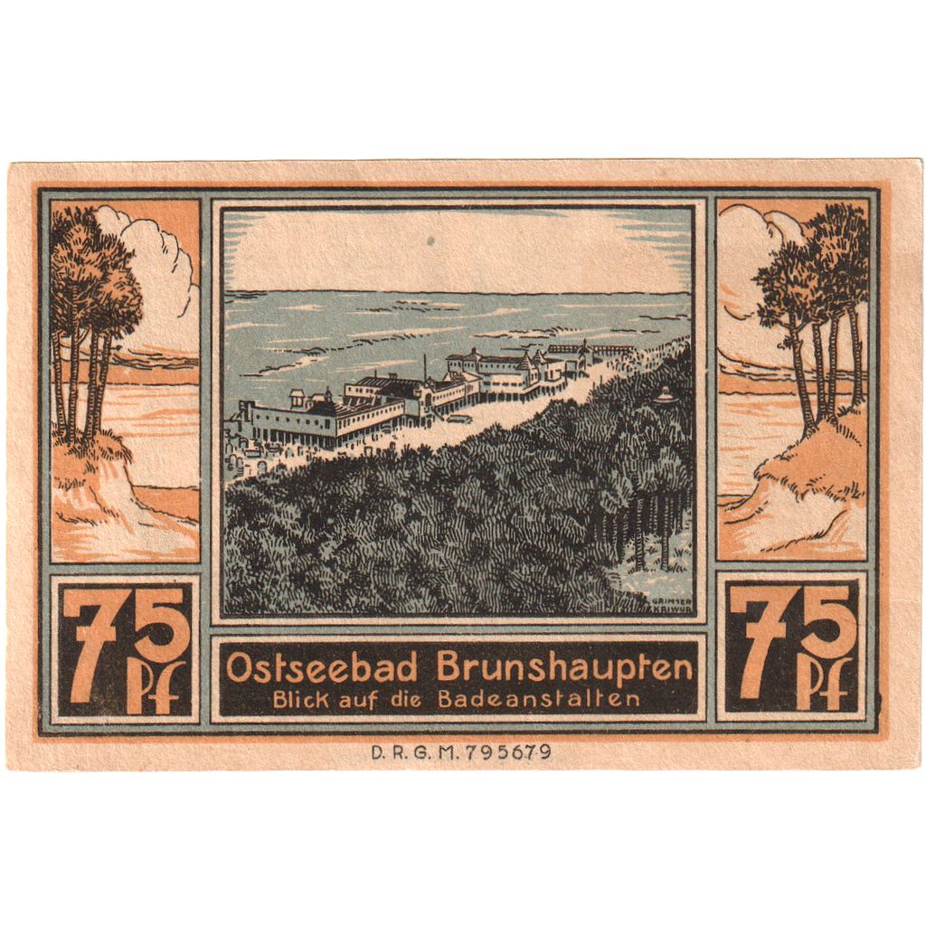 Deutschland, Brunshaupten, 75 Pfennig, UNZ-