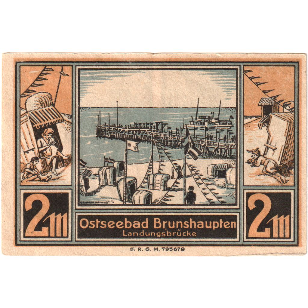 Deutschland, Brunshaupten, 2 Mark, UNZ-