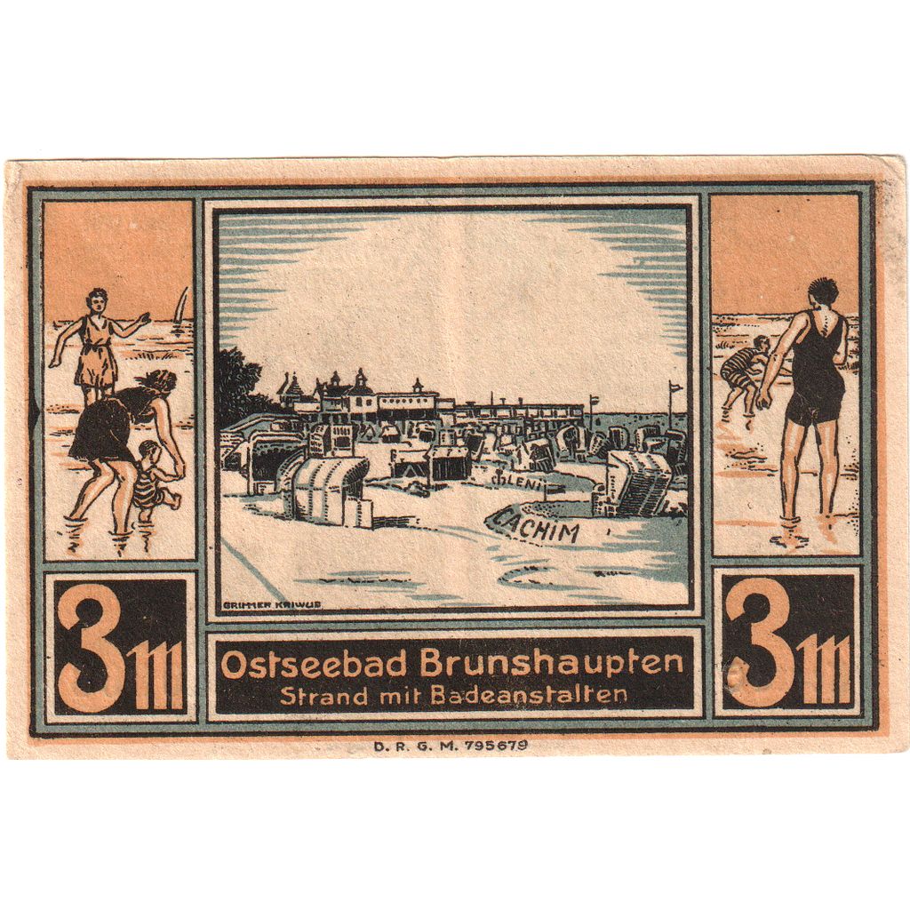 Deutschland, Brunshaupten, 3 Mark, UNZ-