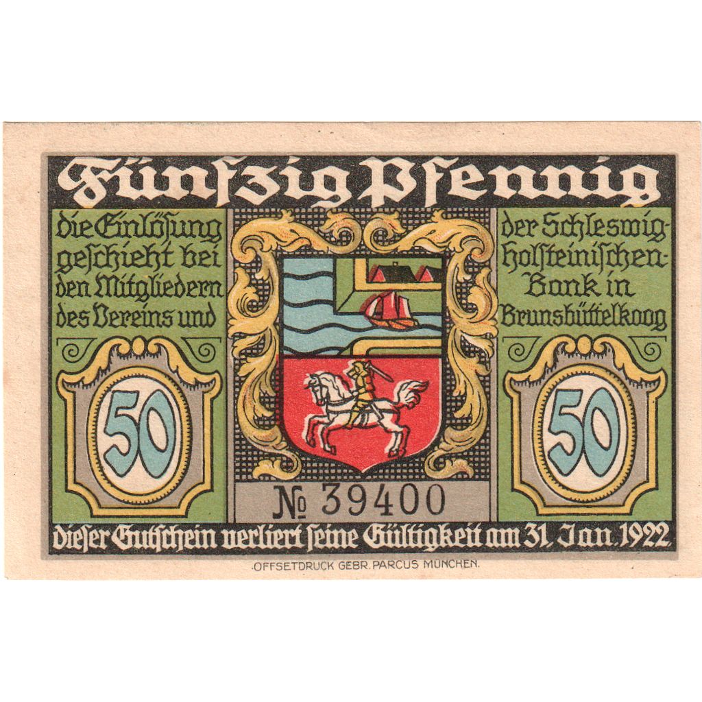 Duitsland, Brunsbüttelkoog, 50 Pfennig, 1922-01-31, SPL