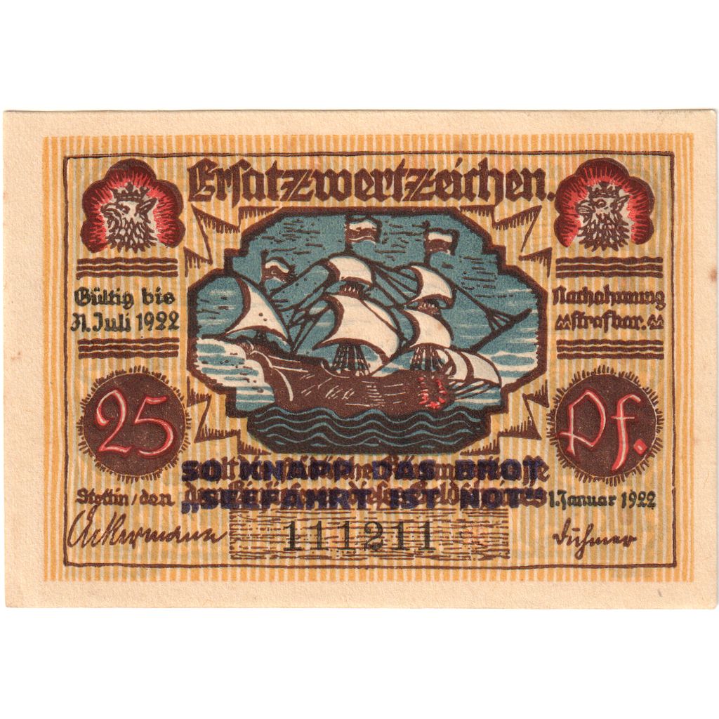 Duitsland, Stettin, 25 Pfennig, 1922-07-31, SPL