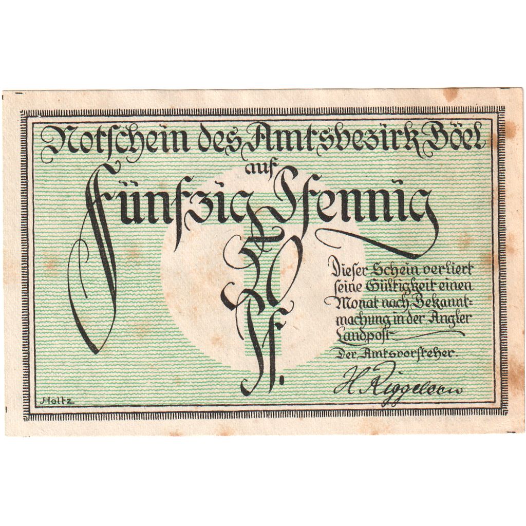 Duitsland, Böel, 50 Pfennig, TTB