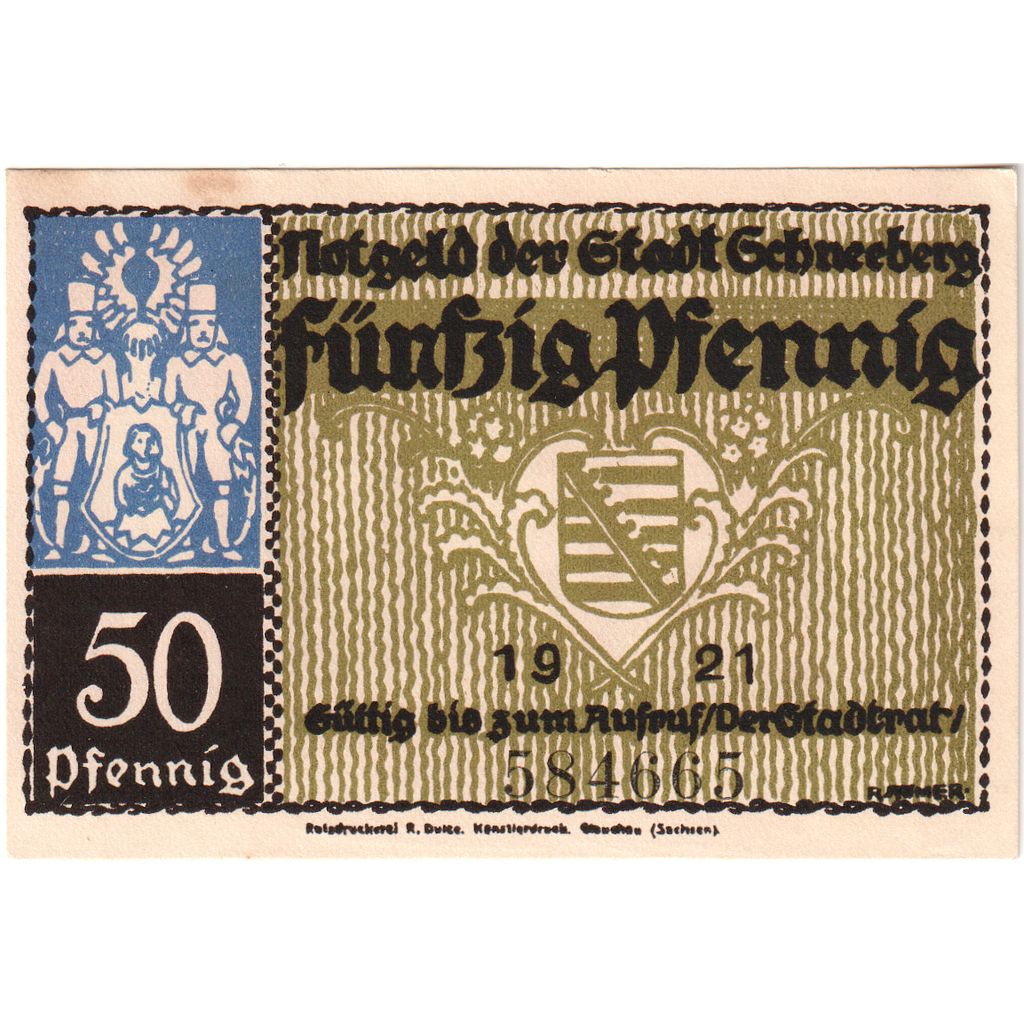 Duitsland, Schneeberg, 50 Pfennig, SPL