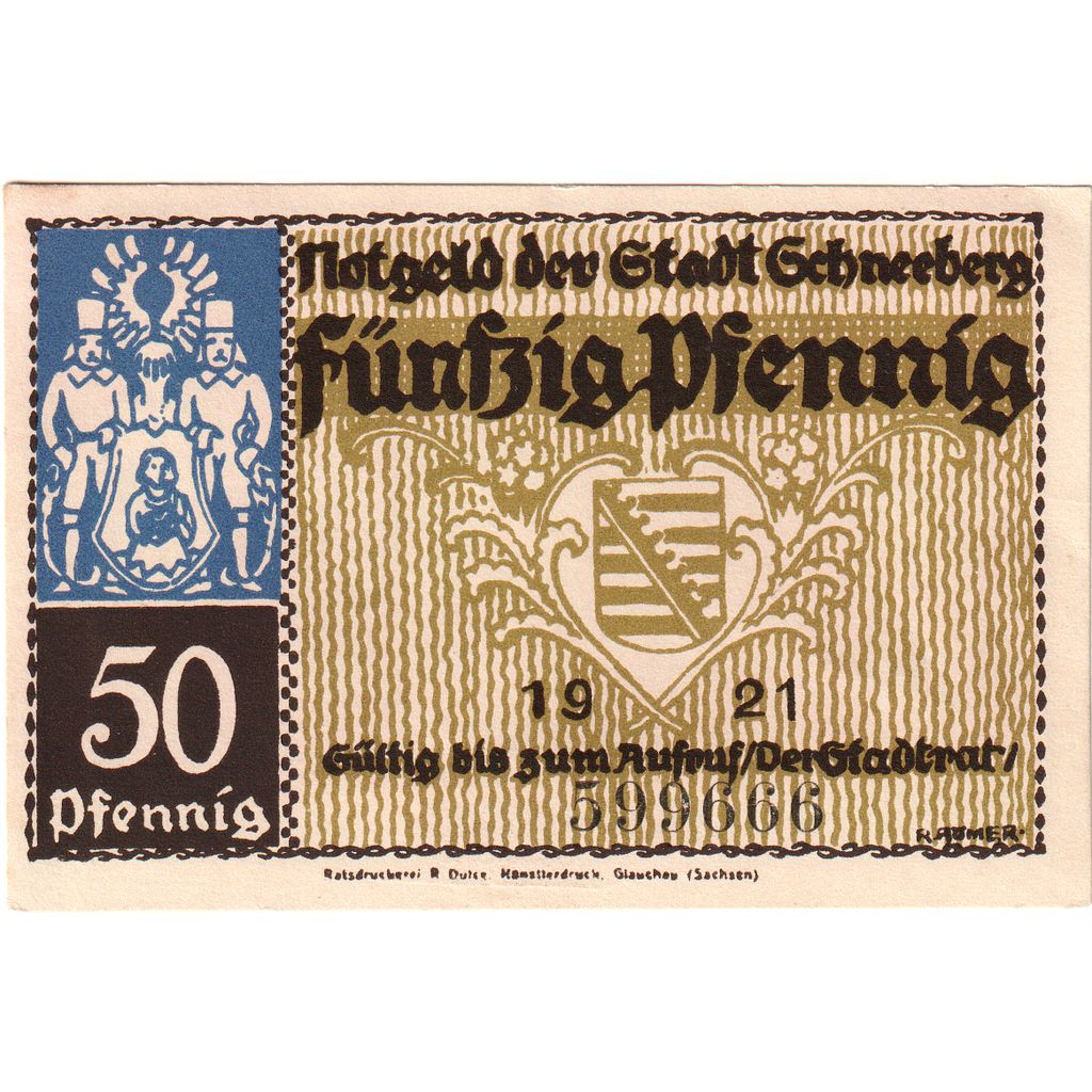 Alemania, Schneeberg, 50 Pfennig, SC