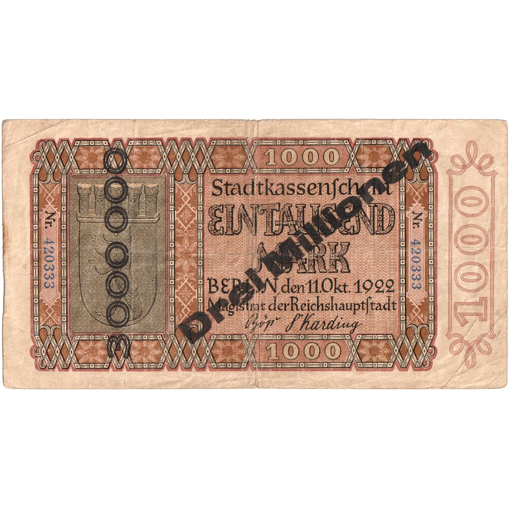Deutschland, Berlin, 3 Millionen Mark, 1922-10-11, S+