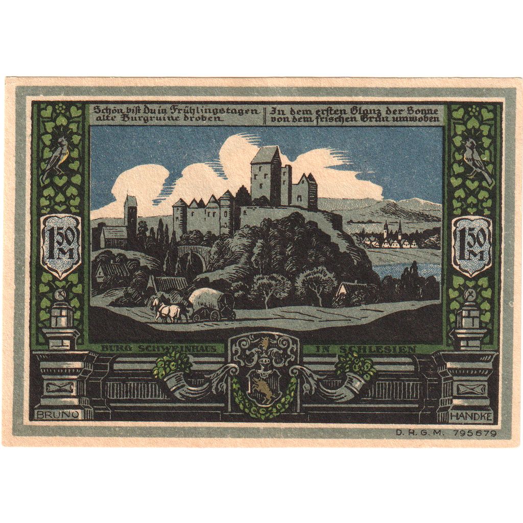 Duitsland, Bolkenhain in Schlesien, 1.5 Mark, SPL