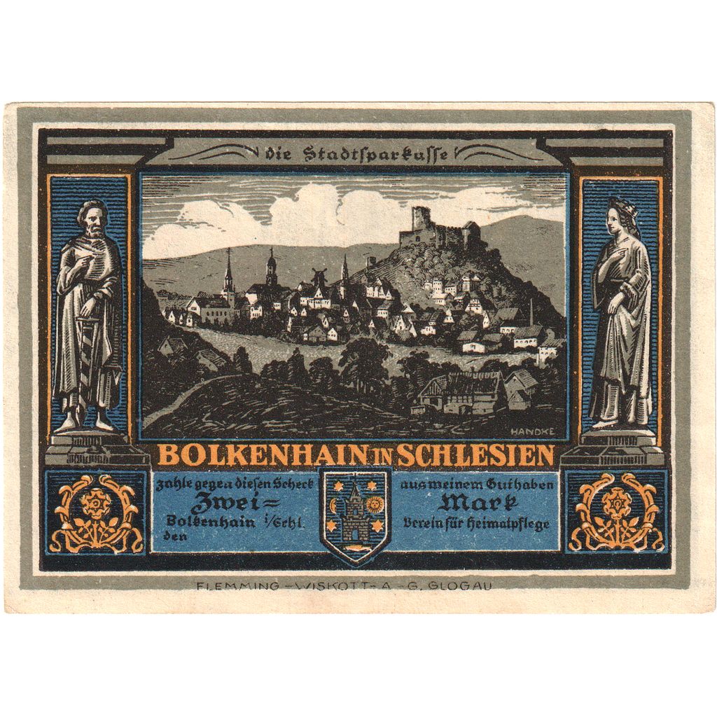 Deutschland, Bolkenhain in Schlesien, 2 Mark, UNZ-