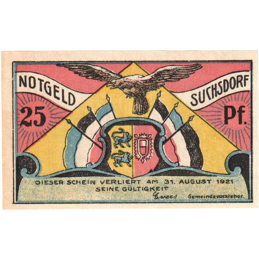 Duitsland, Suchsdorf, 25 Pfennig, 1921-08-31, SPL