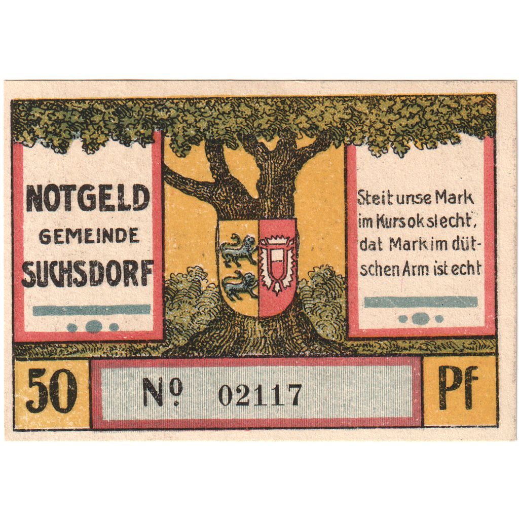 Deutschland, Suchsdorf, 50 Pfennig, 1921-08-31, UNZ-