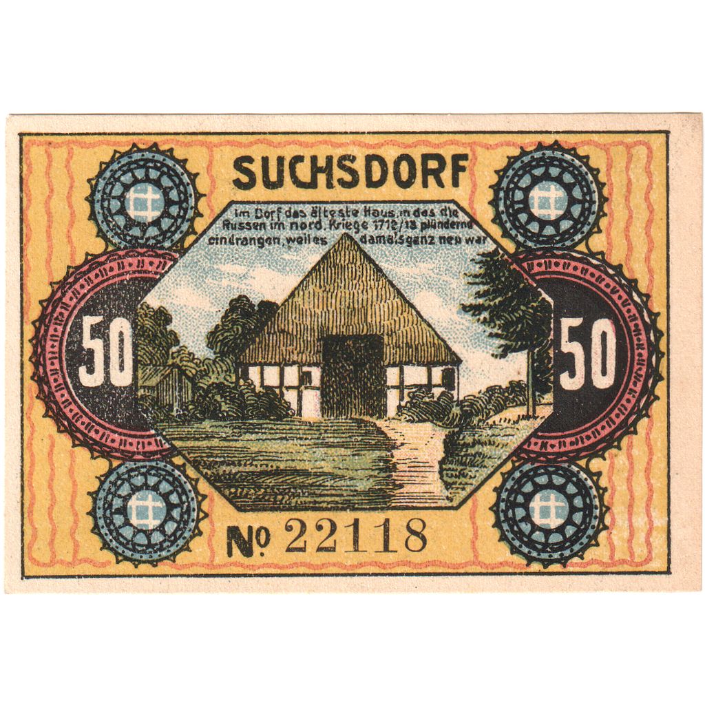 Deutschland, Suchsdorf, 50 Pfennig, 1921-08-31, UNZ-