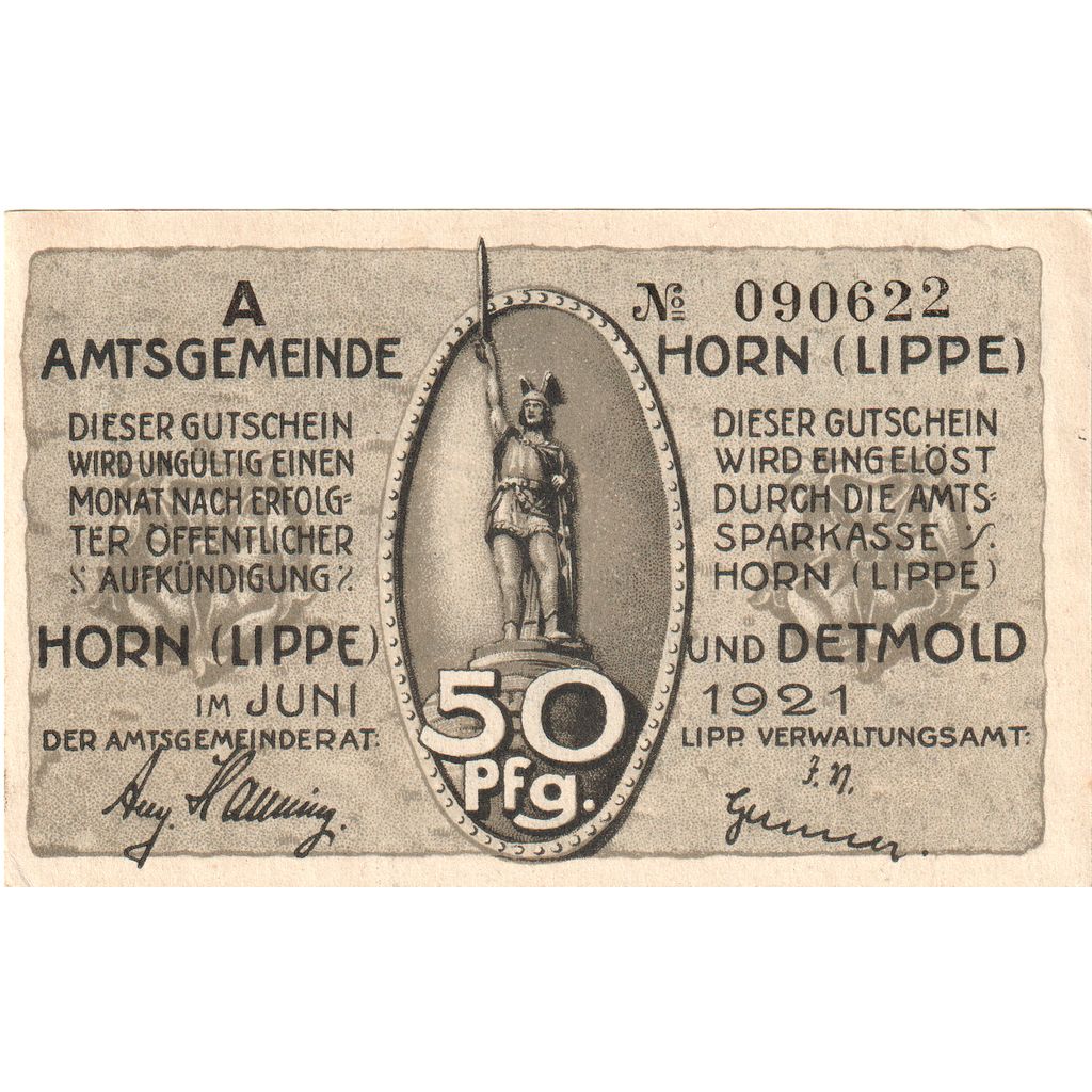 Deutschland, Horn, 50 Pfennig, 1921-06-01, UNZ-