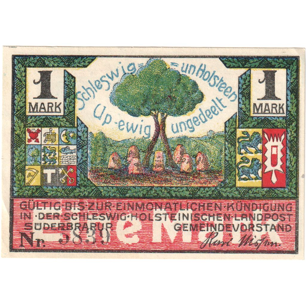 Deutschland, Suderbrarup, 1 Mark, UNZ-