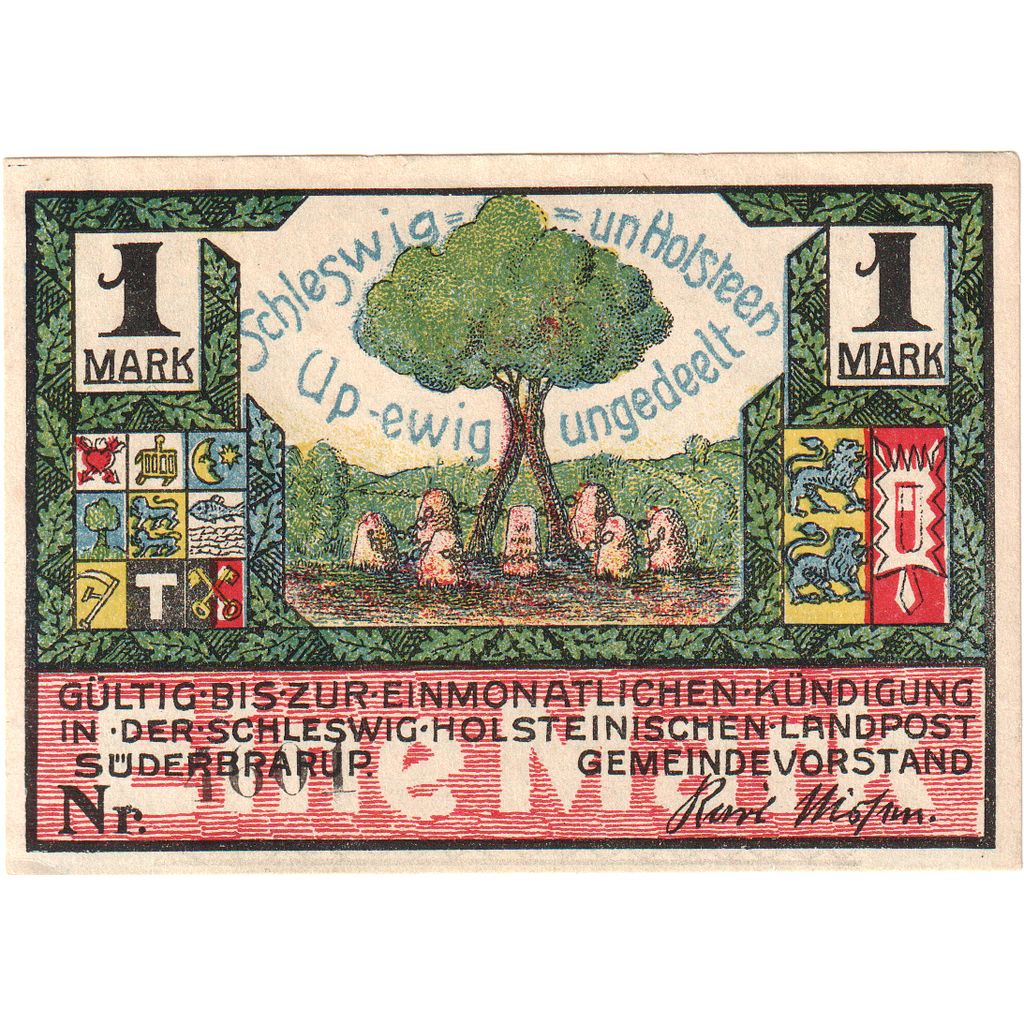 Duitsland, Suderbrarup, 1 Mark, SPL