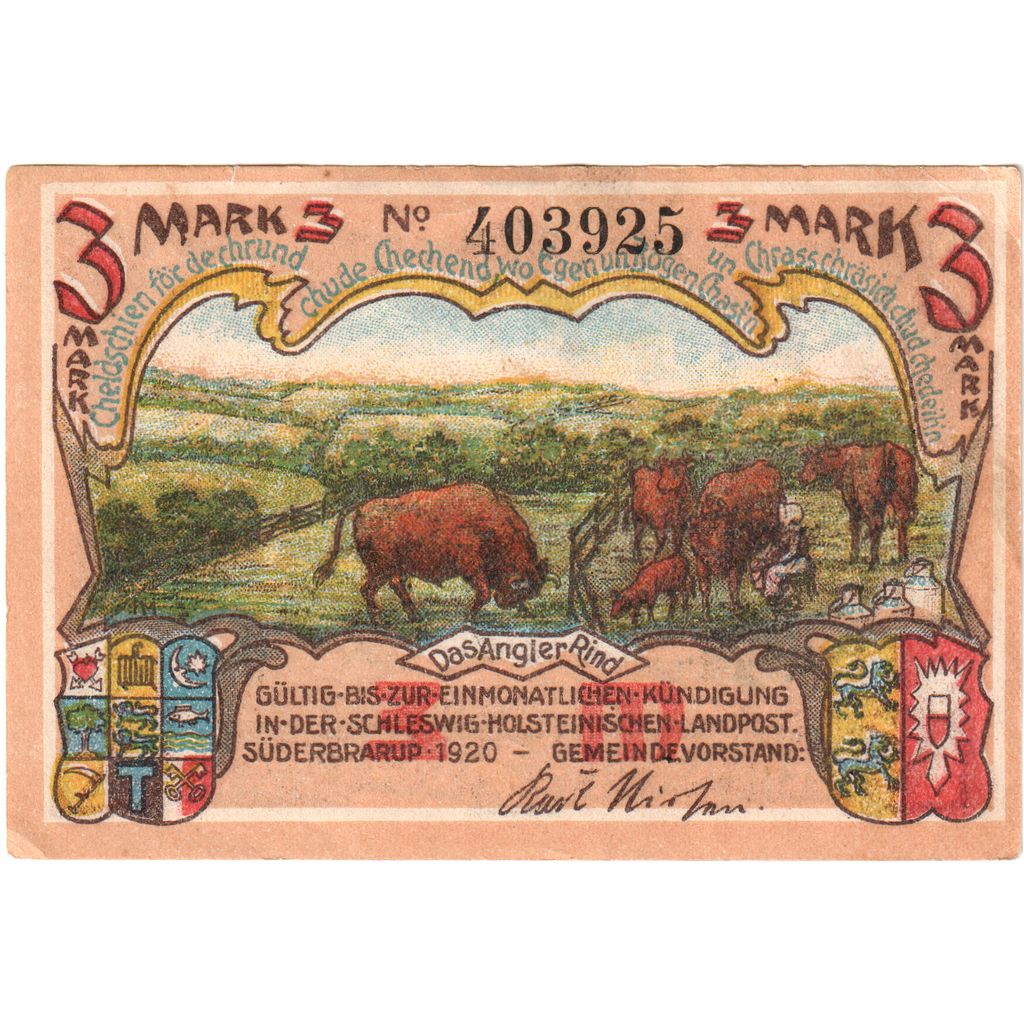 Deutschland, Suderbrarup, 3 Mark, VZ