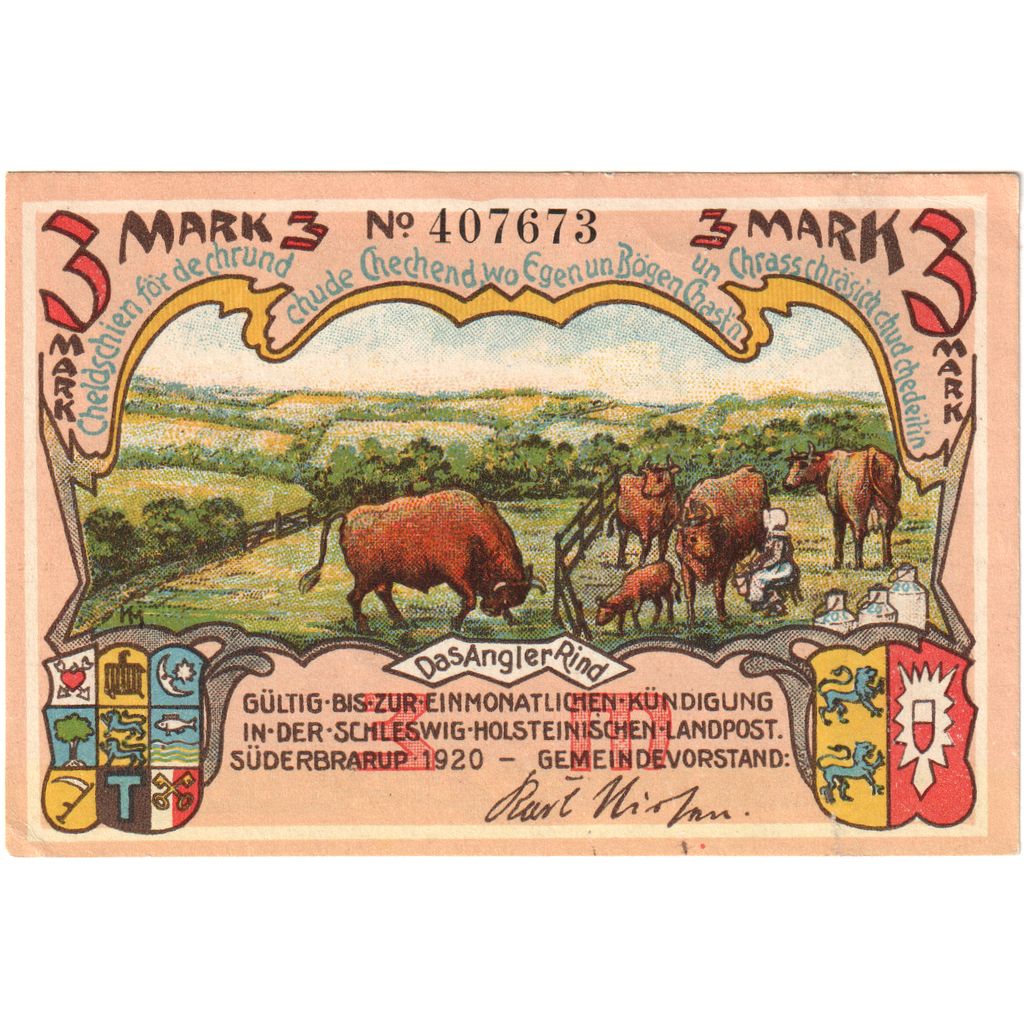 Deutschland, Suderbrarup, 3 Mark, UNZ-