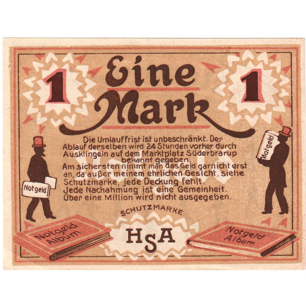 Duitsland, Suderbrarup, 1 Mark, 1920-12-31, SPL