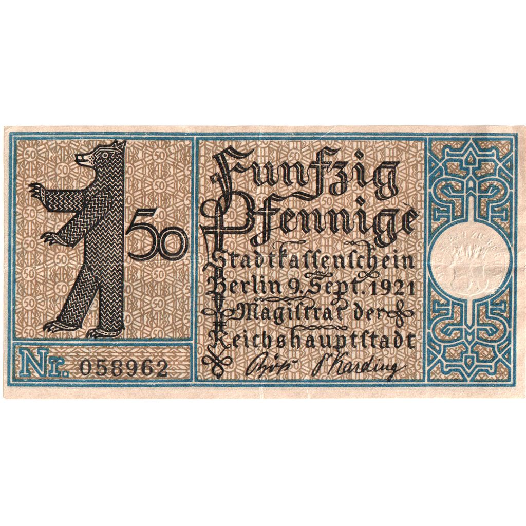 Duitsland, Berlin, 50 Pfennig, 1921-09-09, TTB