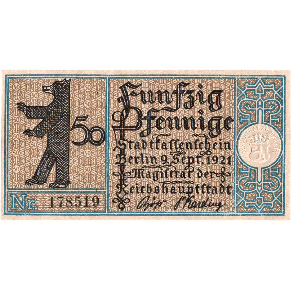 Deutschland, Berlin, 50 Pfennig, 1921-09-09, SS+