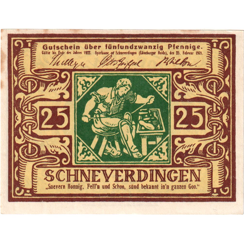 Deutschland, Schneverdingen, 25 Pfennig, 1921-02-25, VZ