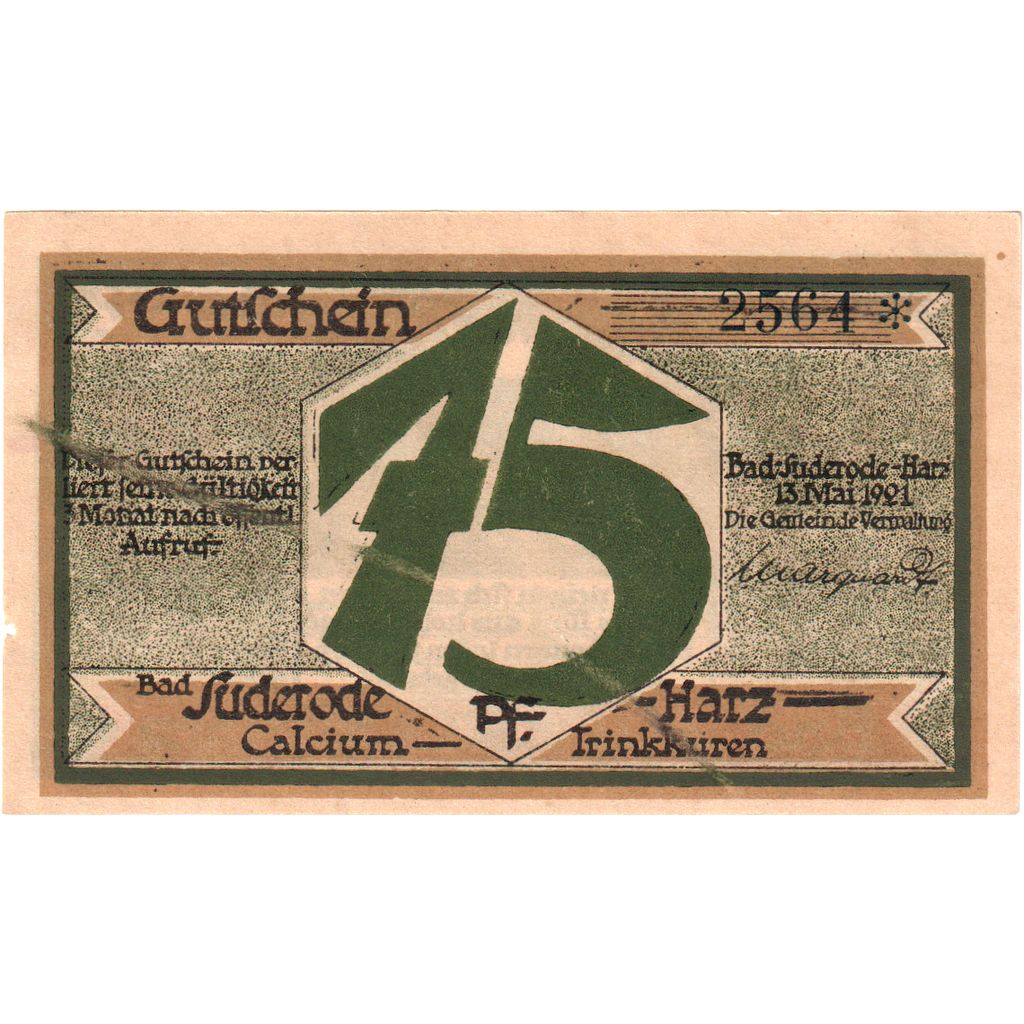 Deutschland, Suderode im Harz, 75 Pfennig, 1921-05-13, UNZ-