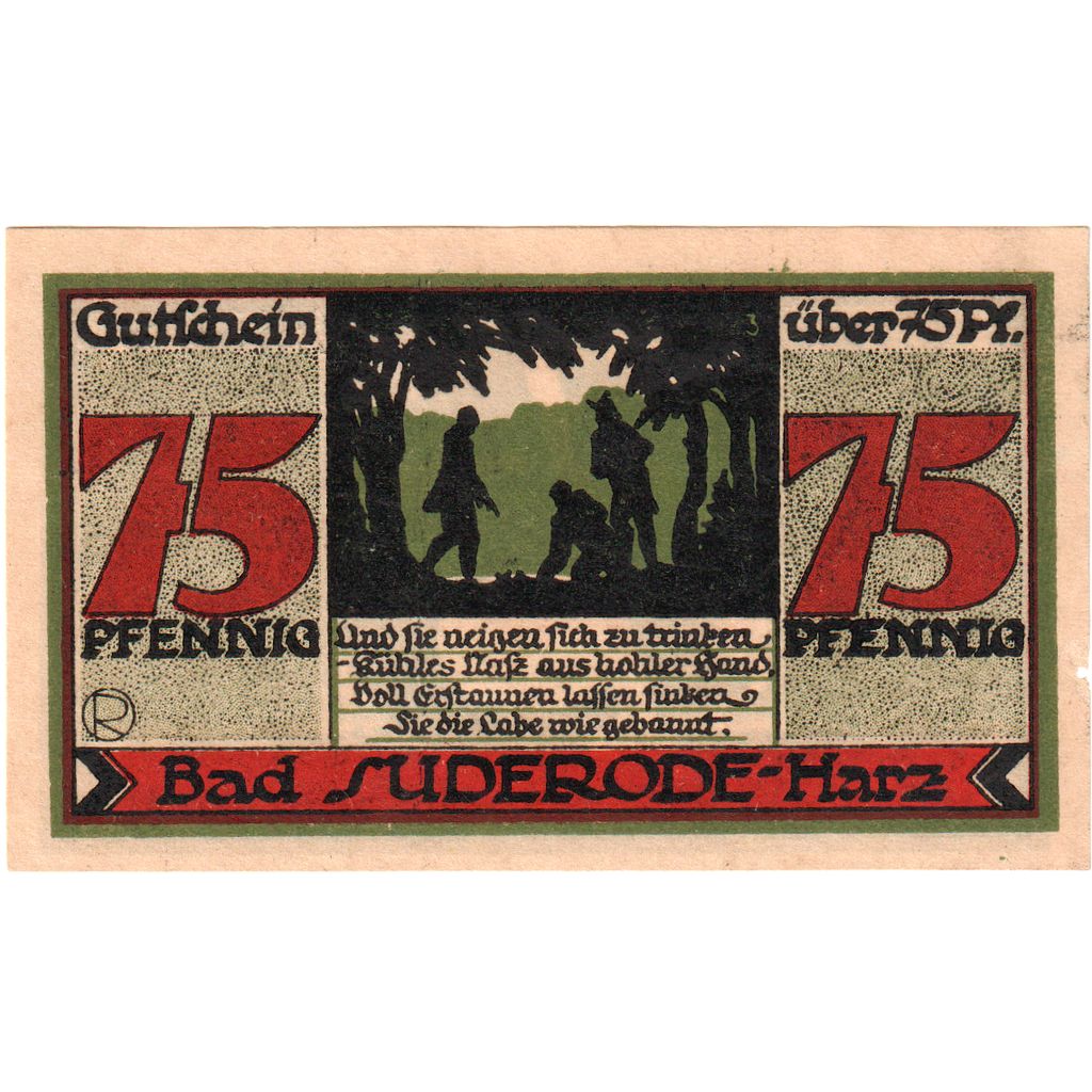 Deutschland, Suderode im Harz, 75 Pfennig, 1921-05-13, UNZ-