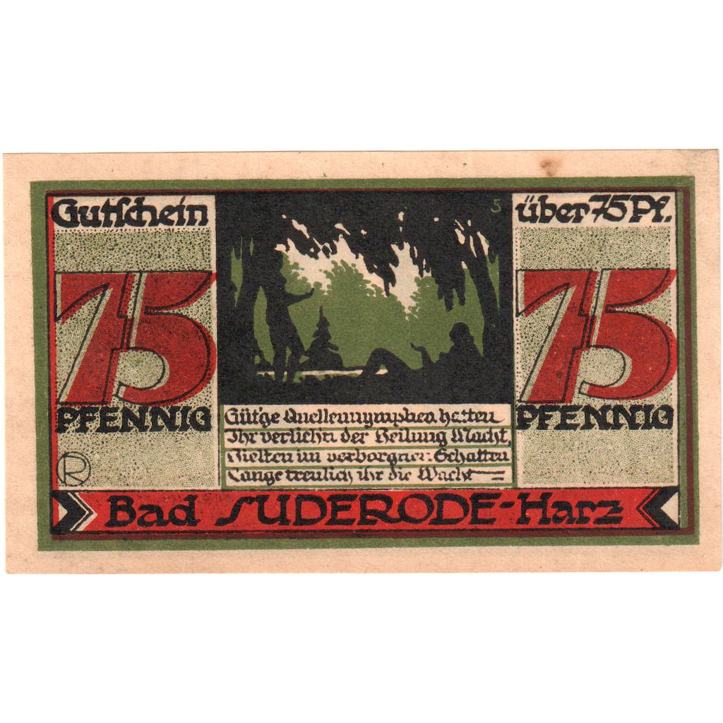 Deutschland, Suderode im Harz, 75 Pfennig, 1921-05-13, VZ