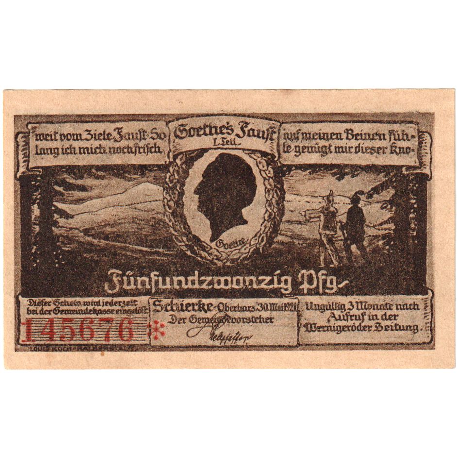 Deutschland, Schierke im Harz, 25 Pfennig, 1921-05-30, UNZ-
