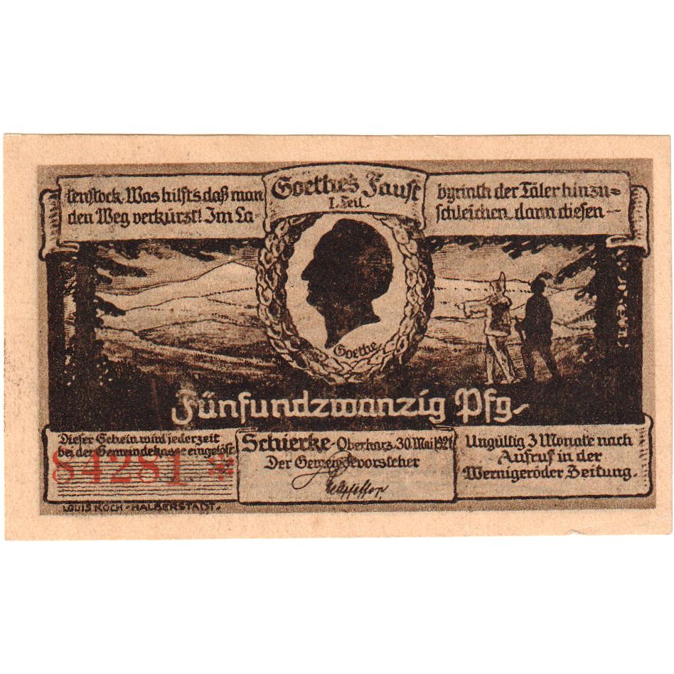 Deutschland, Schierke im Harz, 25 Pfennig, 1920-05-30, UNZ-