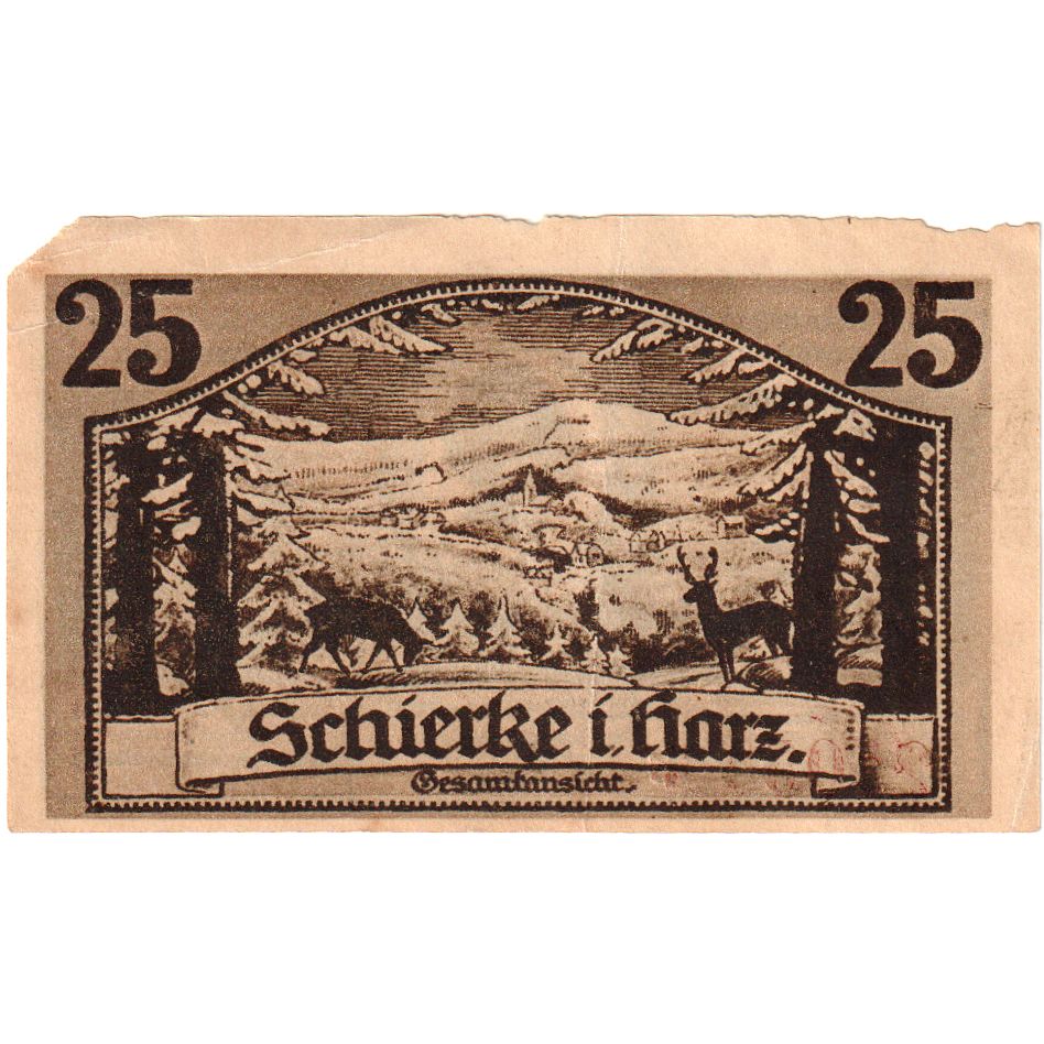 Deutschland, Schierke im Harz, 25 Pfennig, 1921-05-30, SS