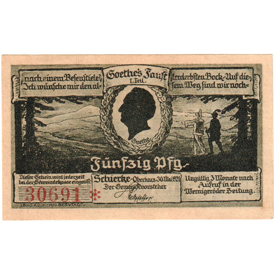Deutschland, Schierke im Harz, 50 Pfennig, 1921-05-30, UNZ-