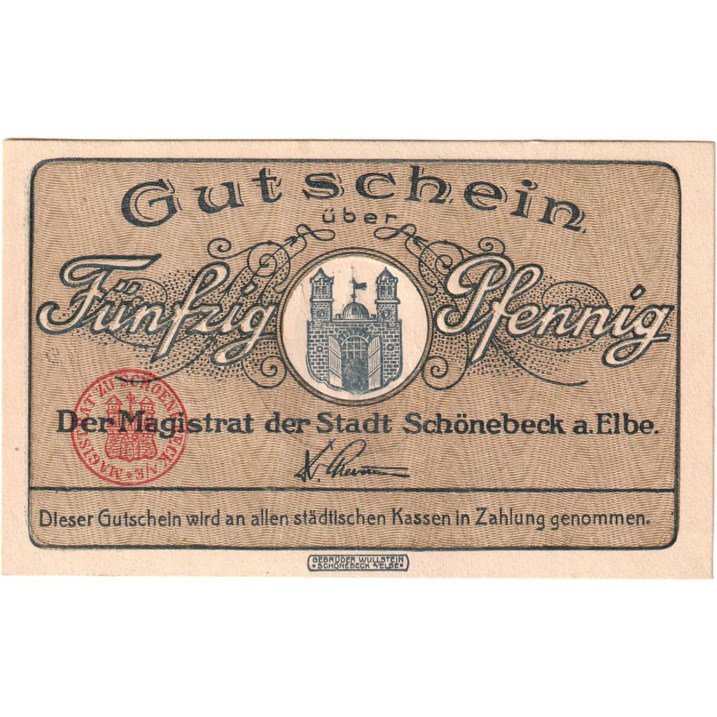 Deutschland, Schönebeck a.d Elbe, 50 Pfennig, UNZ-