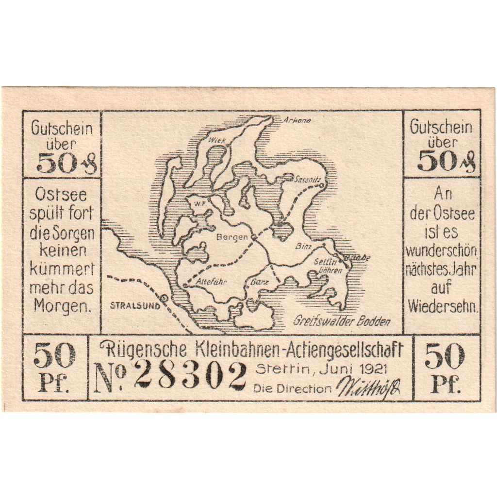 Duitsland, Stettin, 50 Pfennig, SPL