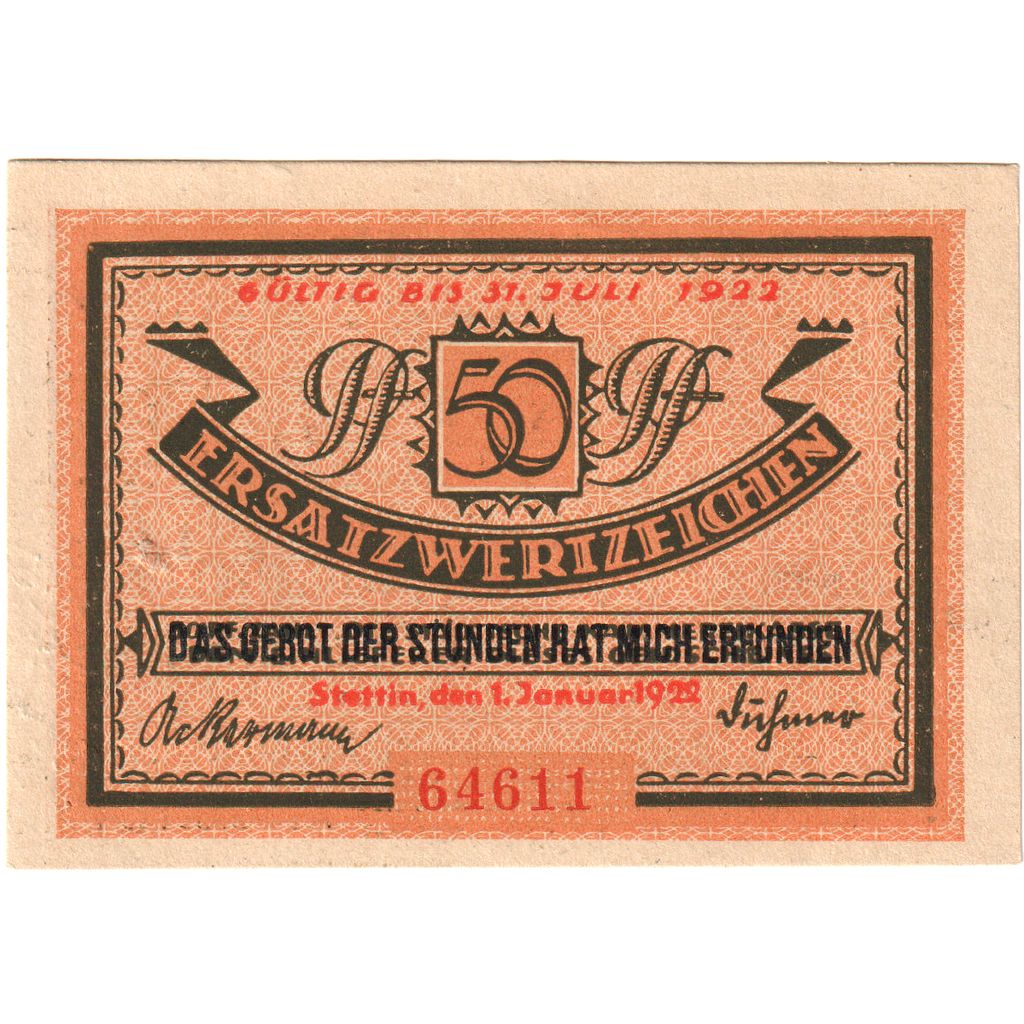 Duitsland, Stettin, 50 Pfennig, 1922-01-01, SPL