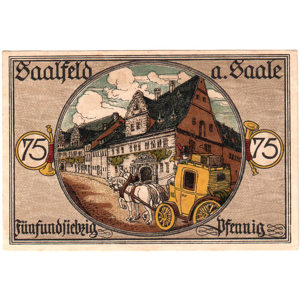 Niemcy, Saalfeld, 75 Pfennig, 1921-08-01, UNC(63)
