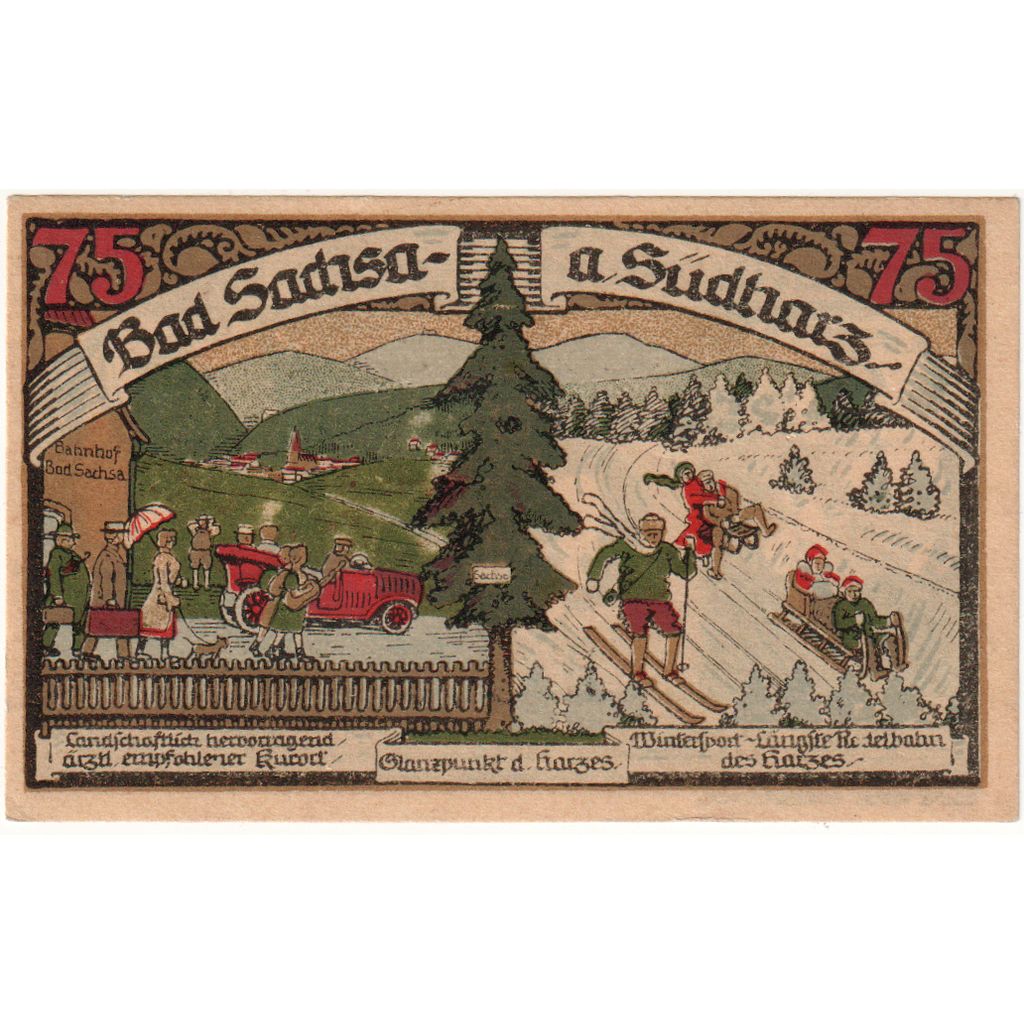 Deutschland, Bad Sachsa am Sudharz, 75 Pfennig, 1921-04-01, UNZ-