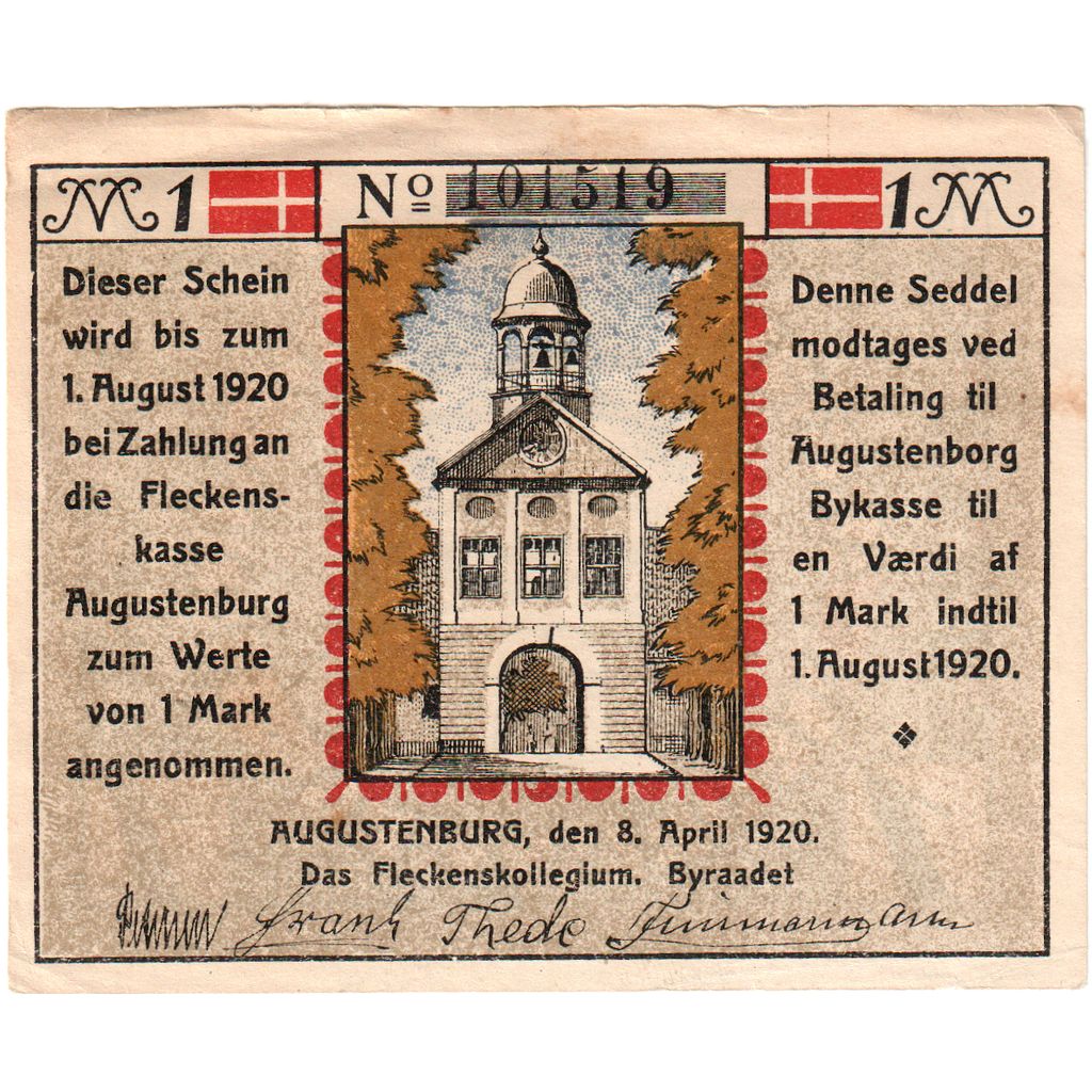 Niemcy, Augustenborg, 1 Mark, 1920-08-01, AU(55-58)