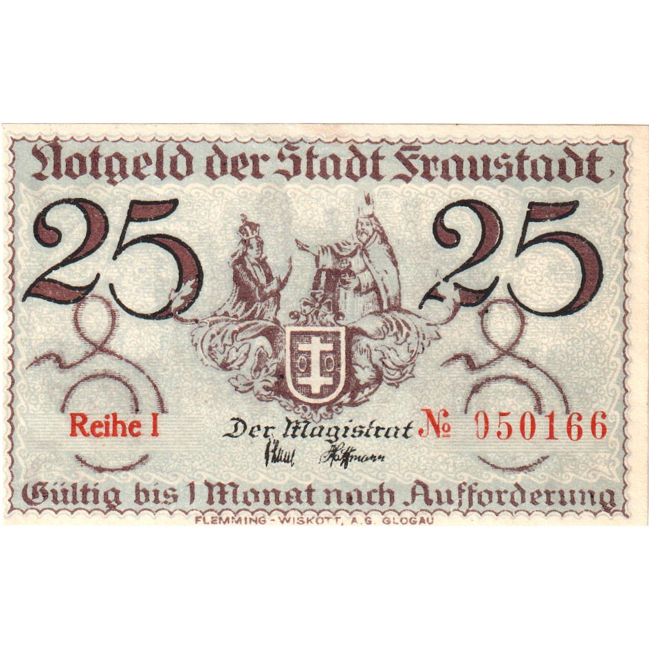 Niemcy, Fraustadt, 25 Pfennig, UNC(63)