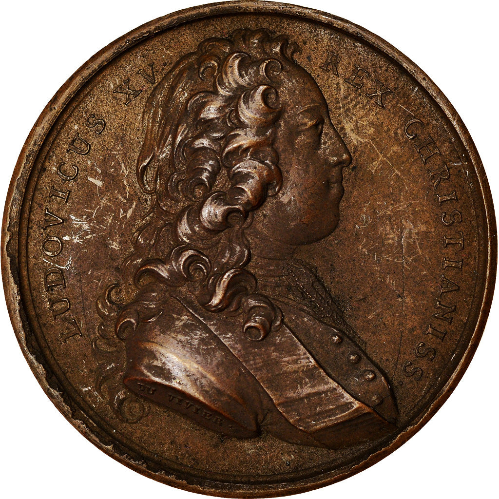 Frankrijk, Medaille, Louis XV, La Naissance du Duc d'Anjou, History, 1730