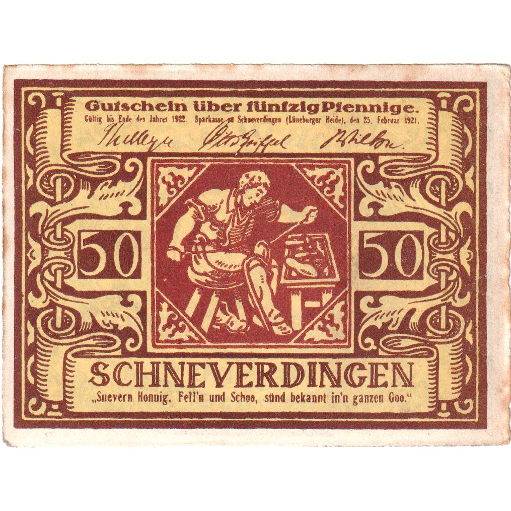 Niemcy, Schneverdingen, 50 Pfennig, 1921-02-15, EF(40-45)