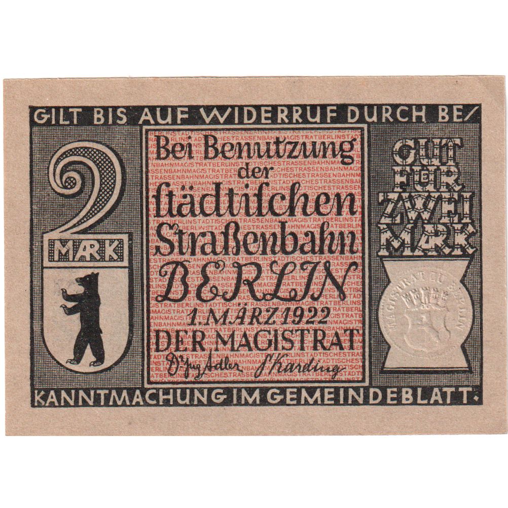 Niemcy, Berlin, 2 Mark, 1922-03-01, UNC(63)